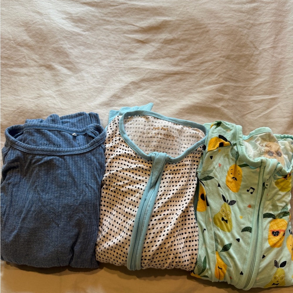 Set of Three 3T little sleepies zippies
